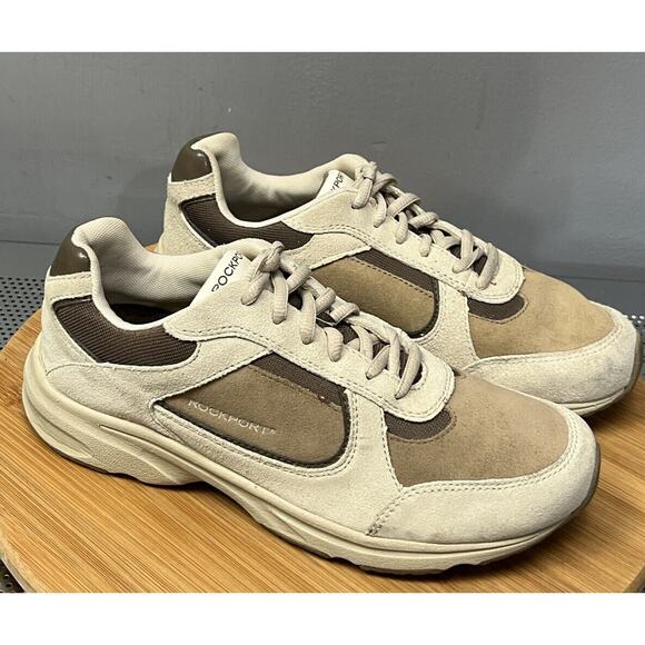 Rockport Casual walking shoes Sneakers APW80251 Brown Beige‎ Womens size 7 - Picture 1 of 7